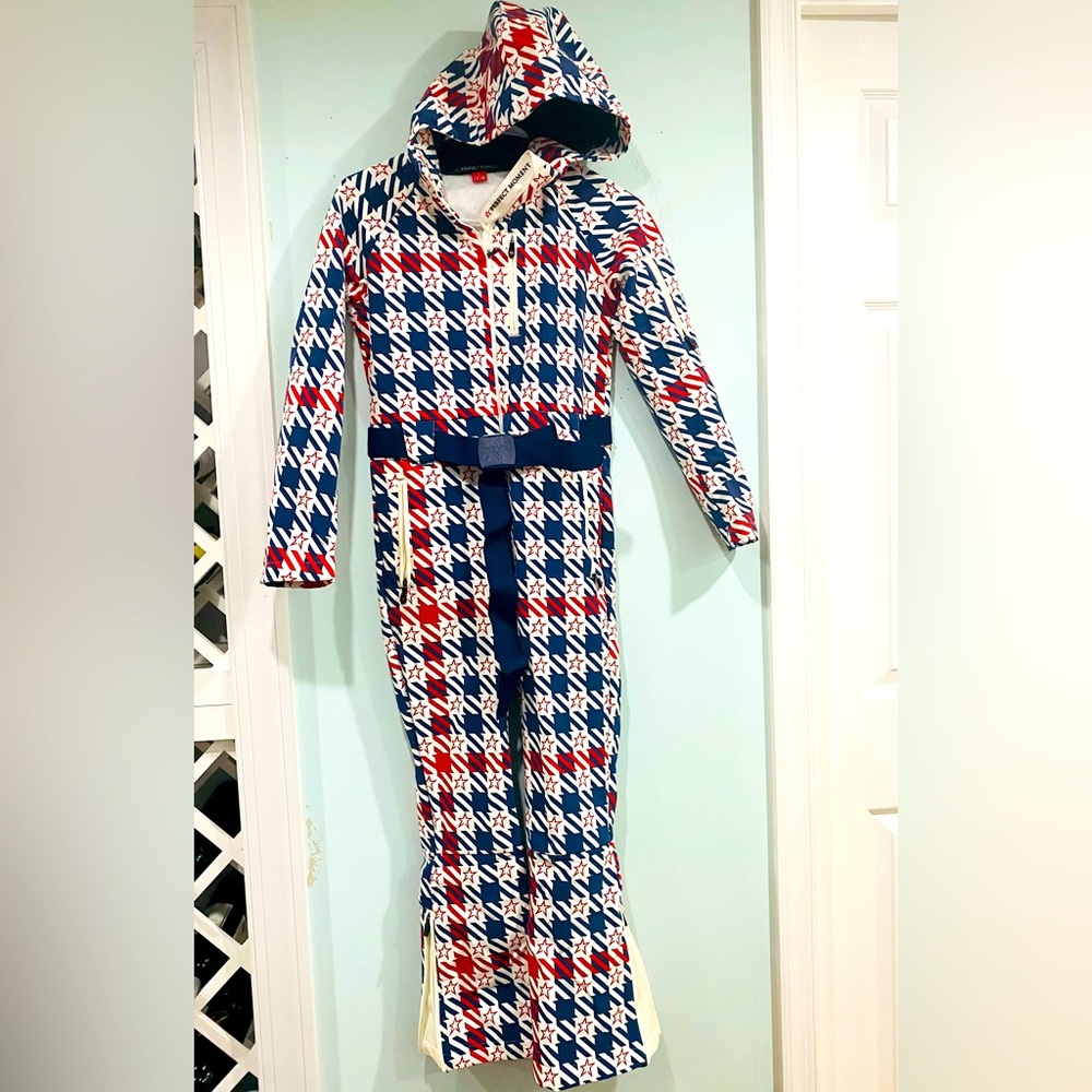 Like New Perfect Moment Gingham Star Ski Suit Junior Size Y14